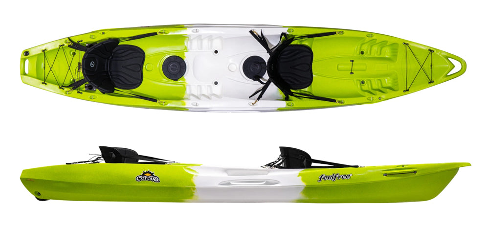 Feelfree Corona Sit on Kayak Lime White Lime showing optional Deluxe Seats