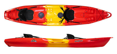 Feelfree Tandem Kayak in Red Yellow Red with optional Deluxe Seats
