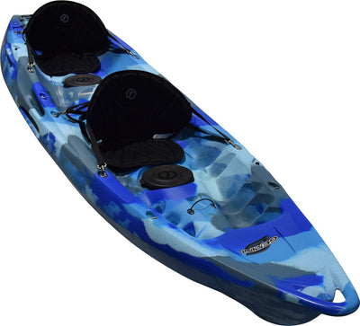 Feelfree Gemini Sport tandem sit on top kayak showing Hatches and Deluxe Seats
