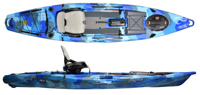 Feelfree Lure 13.5 V2 in Ocean Camo showing standing platform